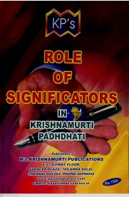 Role Of Significators In Krishnamurthi Padhdhati