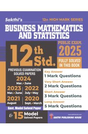 12th Sakthi Business Mathematics and Statistics Model Solved Papers and Previous Exam Solved Paper [Based on New Syllabus]2025