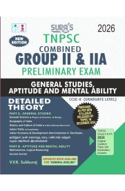 SURA`S TNPSC Combined Group II and IIA Preliminary Exam CCSE-II (Graduate Level) General Studies [Aptitude and Mental Ability Book ]2026