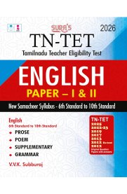 Sura TN-TET Tamilnadu Teacher Eligibility Test English Paper - I and II Exam Book Guide [Previous Years Original Question Papers with Answers] 2026