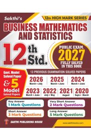 12th Sakthi Business Mathematics and Statistics Model Solved Papers and Previous Exam Solved Paper [Based on New Syllabus] 2026-2027