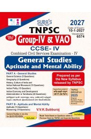 Sura TNPSC Group-IV CCSE-IV General Studies [Aptitude and Mental Ability Exam Book Guide ]2026