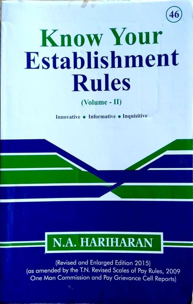 Routemybook Buy Know Your Establishment Rules Volume II by N.A