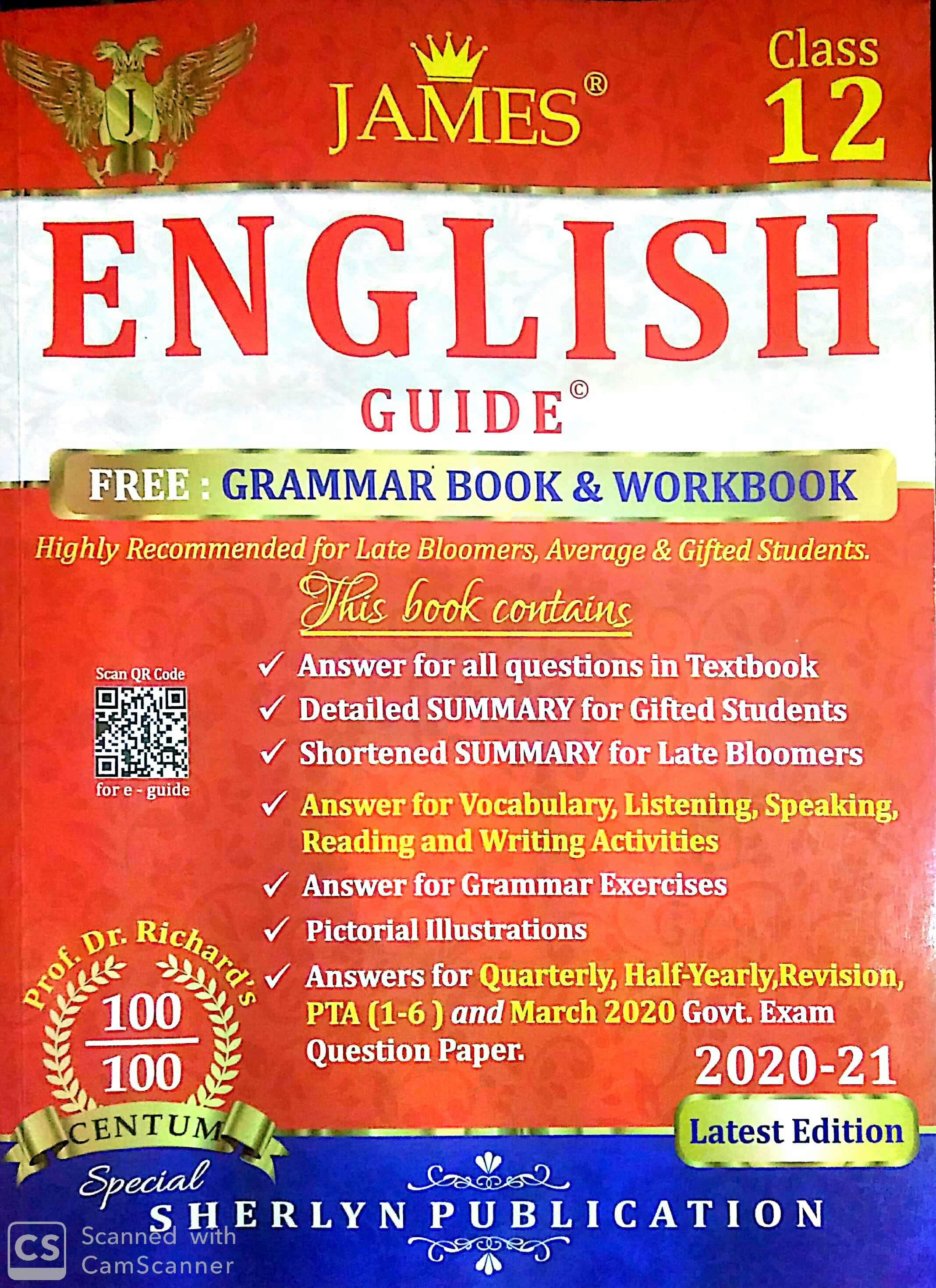 Routemybook - Buy 12th James English Guide Grammar Book&Work Book ...